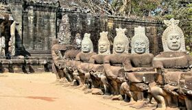 Khmer Statues at Angkor Wat Temples, Siem Reap
